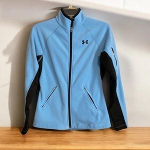 Under Armour Light Blue Black Fleece Jacket small